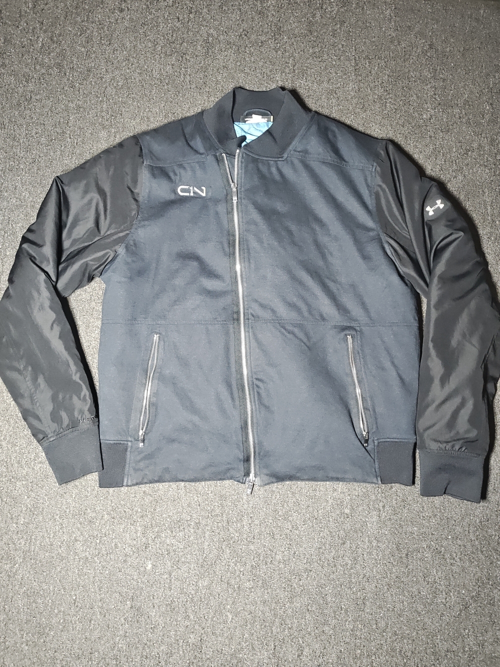 Under Armour Cam Newton Jacket Mens XL Blue Full Zip Football Quilted Coat